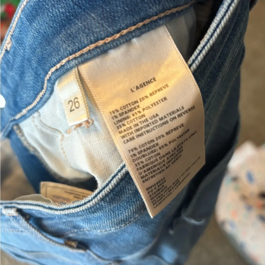 L'AGENCE Luxury Denim Tapered Leg High Waist Jeans - Image 6