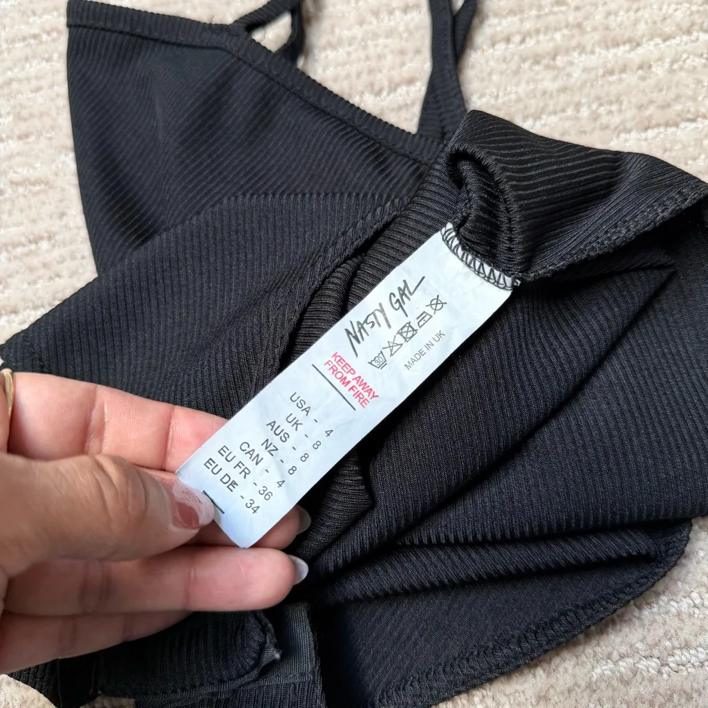 Nasty Gal Black Ribbed Halter Bodysuit - Image 11