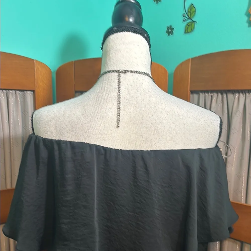 Kelly Renee Elegant Black Dress with Ruffle Sleeves Size M - Image 7