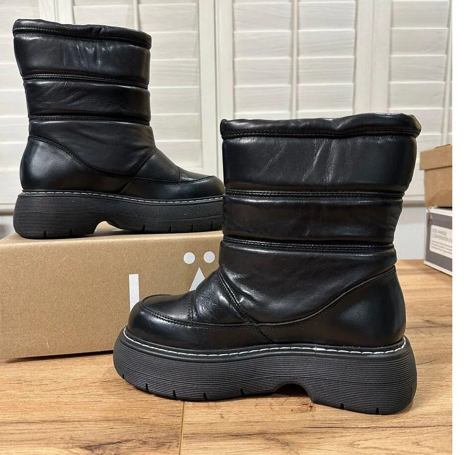 LAST Fergie Leather Warm Lining Black Boots Size 4 Kids 5.5 W US 36 EU NIB Cozy - Image 7