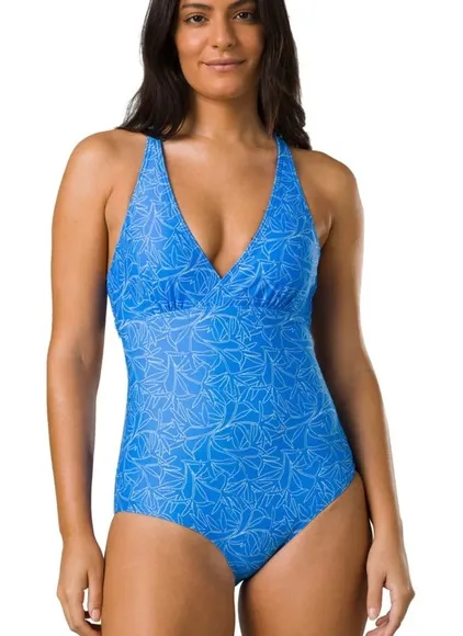 Prana new women’s small atalia one piece swimsuit with support athletic sport - Image 1
