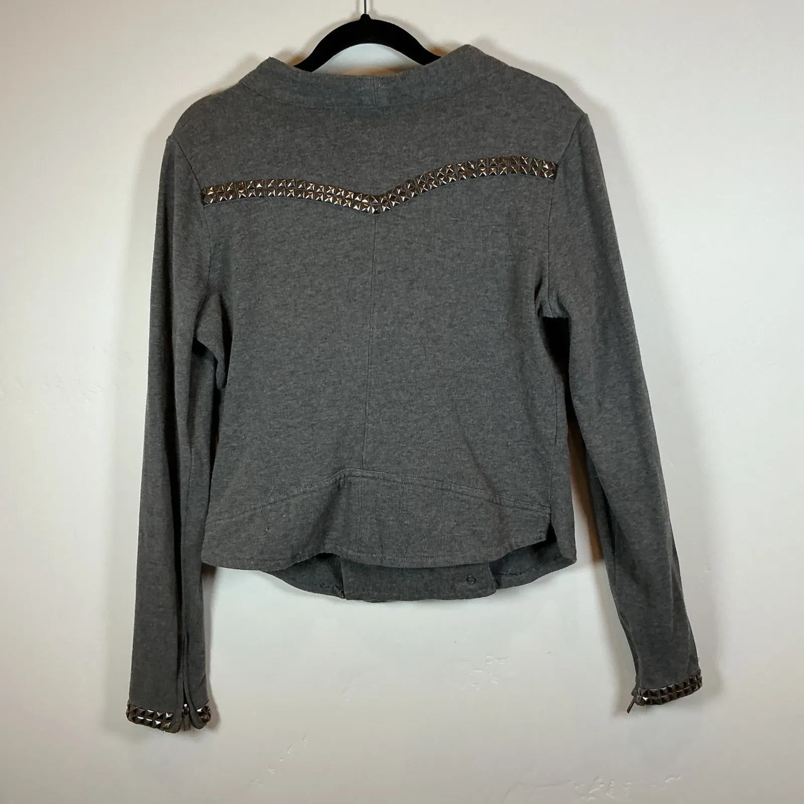 Stetson Gray Moto Jacket‎ Studded Western Style Womens Size Medium - Image 8