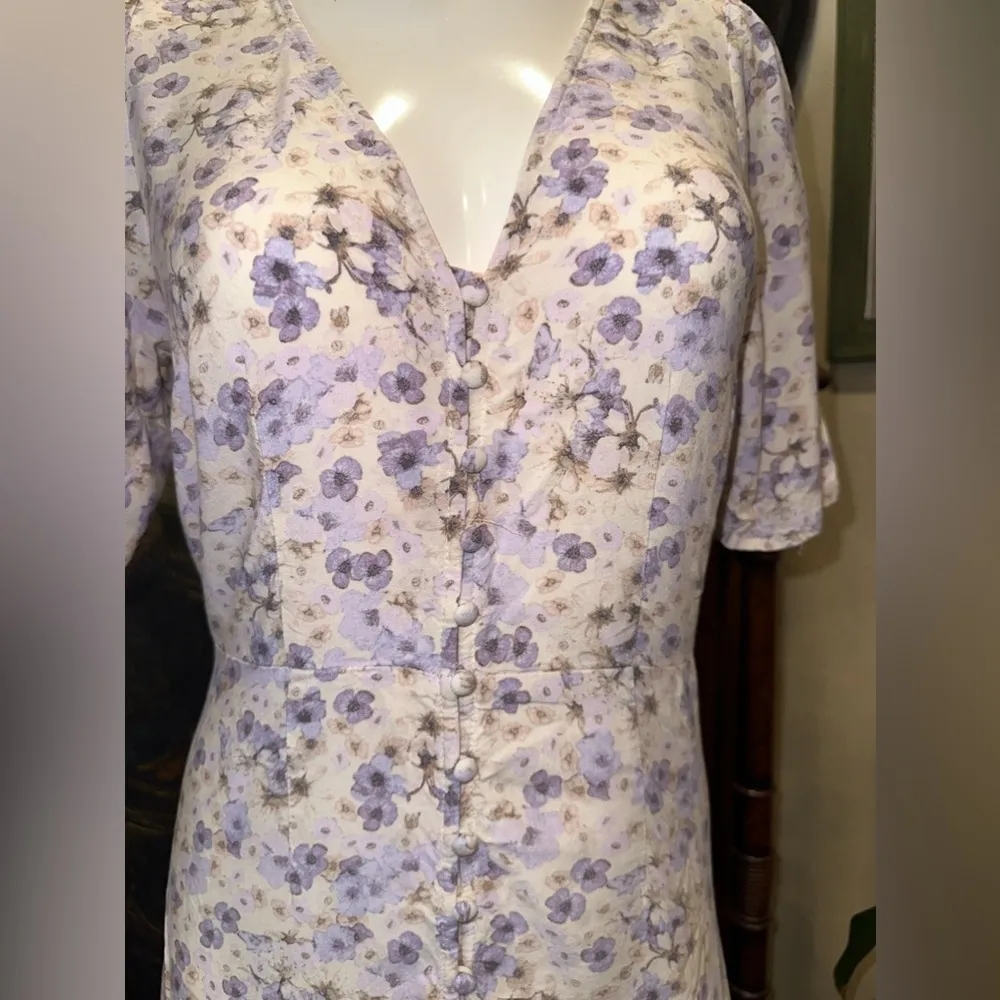 H&M Bohemian Flower Lightweight Short Sleeve Long Dress - Image 3