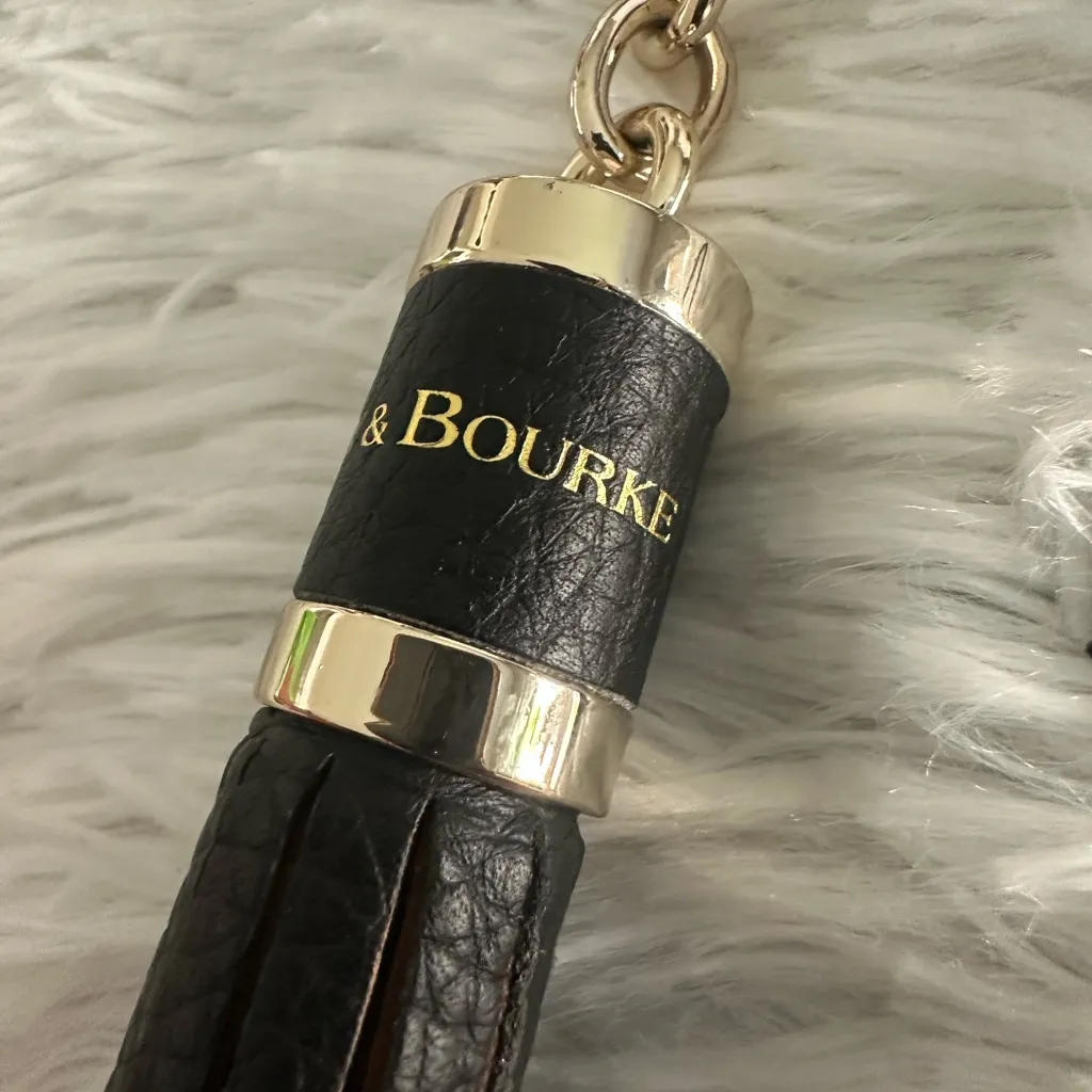 Dooney & Bourke Sammi Pebble Leather Black‎ Tassel Bag Charm NWT - Image 3