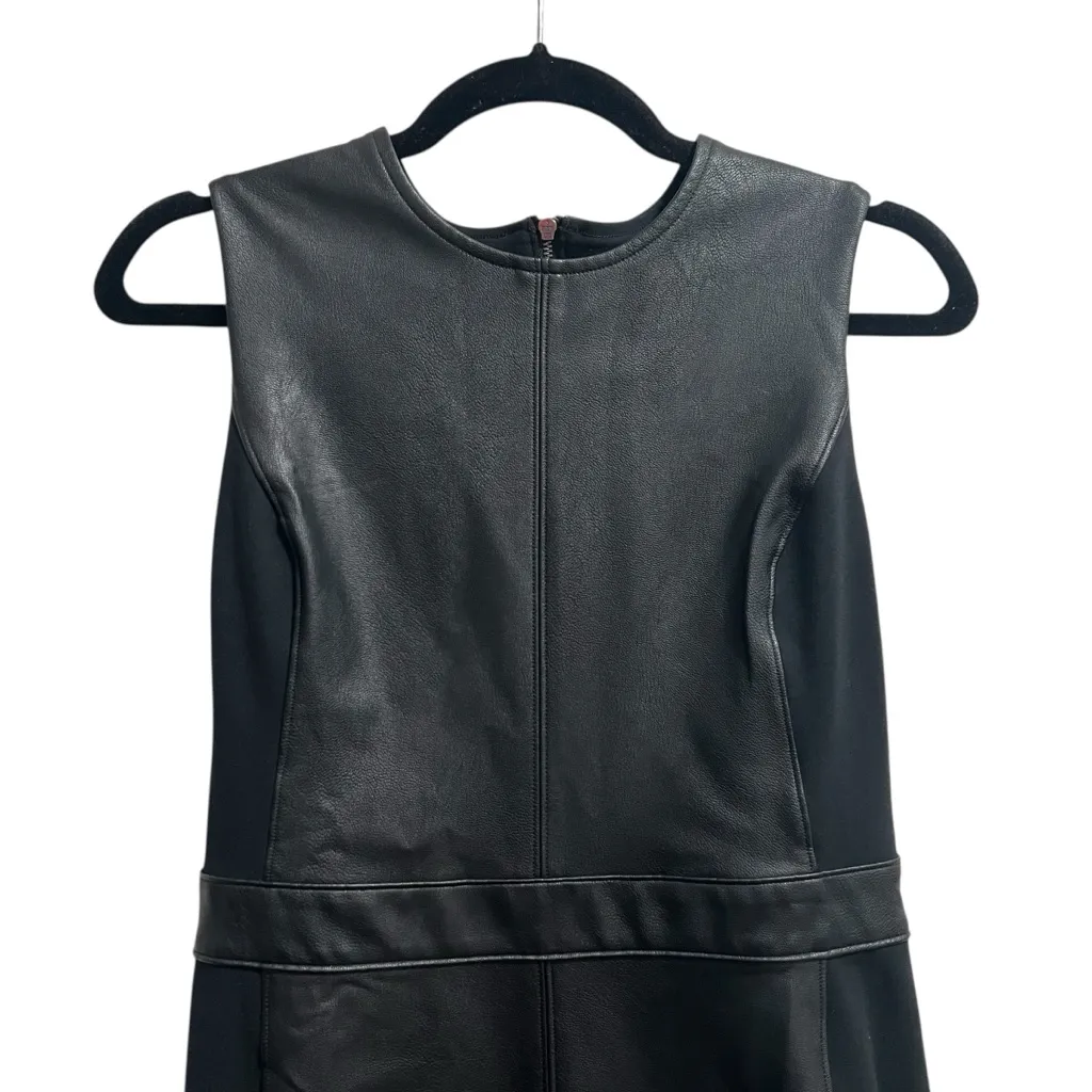 SPANX Leather-Like Combo Sheath Dress In Luxe Black - Image 5
