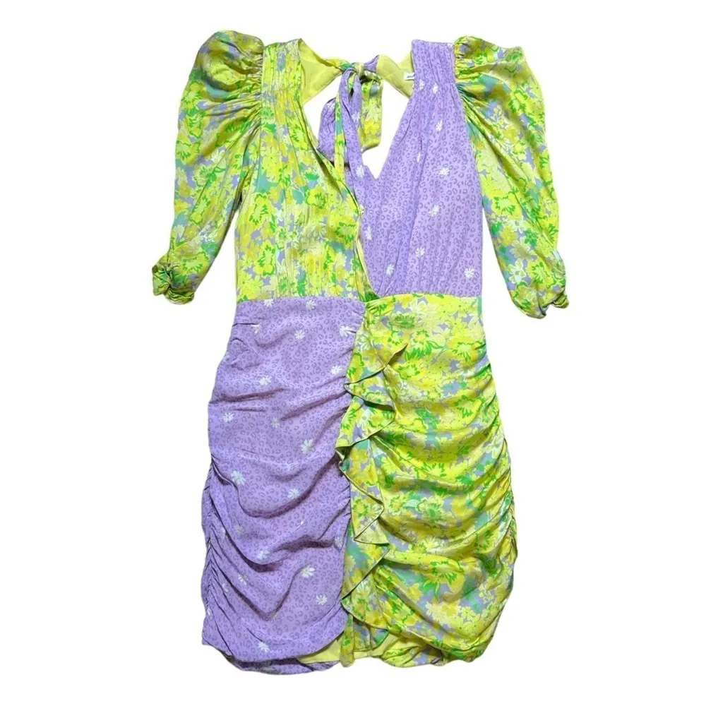 For Love & Lemons Dubois Mixed Print Freedom Floral Mini Dress US S - Image 2