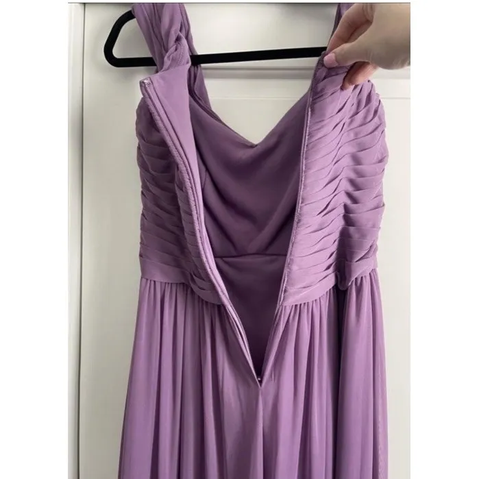 David's Bridal Women Dress Purple Maxi Gorgeous Preppy Lace Sleeveless - Size 18 - Image 4