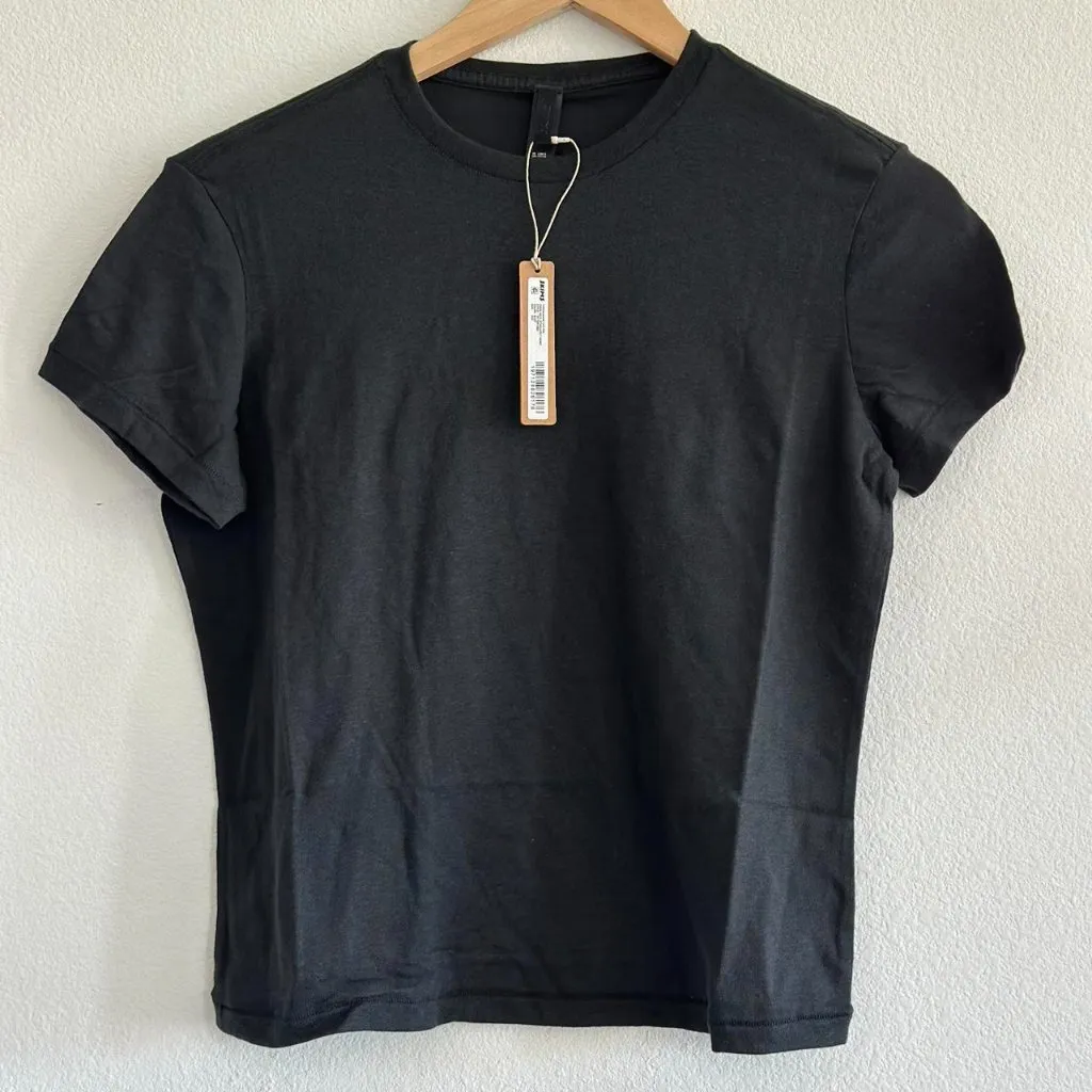 Skims Sheer Jersey T-Shirt in Soot, Size XXS - Image 5