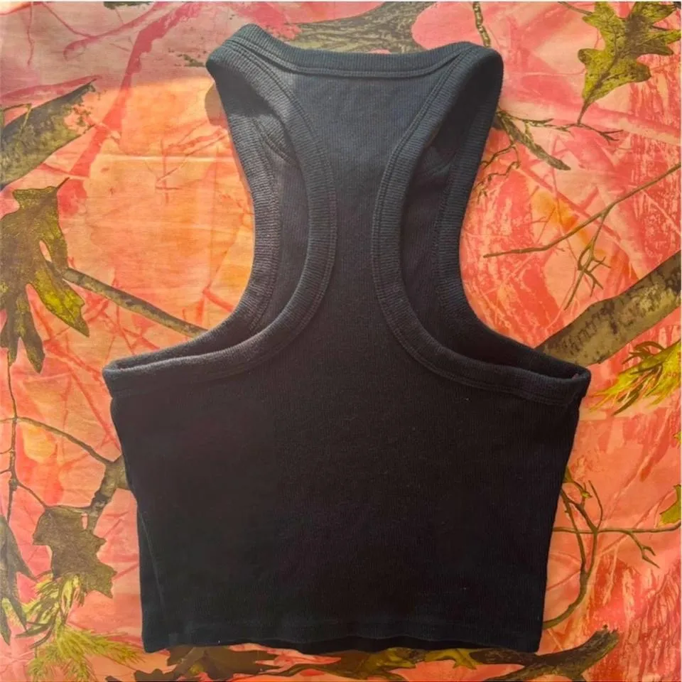 abercrombie & fitch soft a & f ribbed black racerback tank top  - Image 7