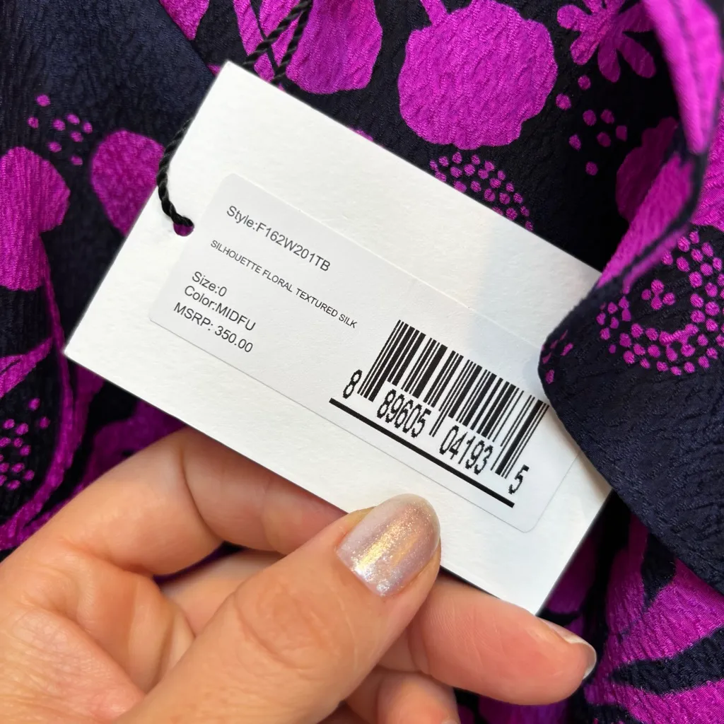 Tanya Taylor Cold Shoulder Textured Silk Sleeveless Ruffle Top 0 - Image 5