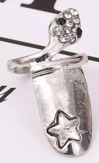 Silver Star Snake Nail Ring - Image 4