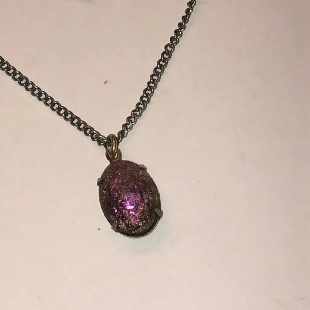 Vintage Elegant Rainbow Pink Boho Pendant Necklace - Image 2