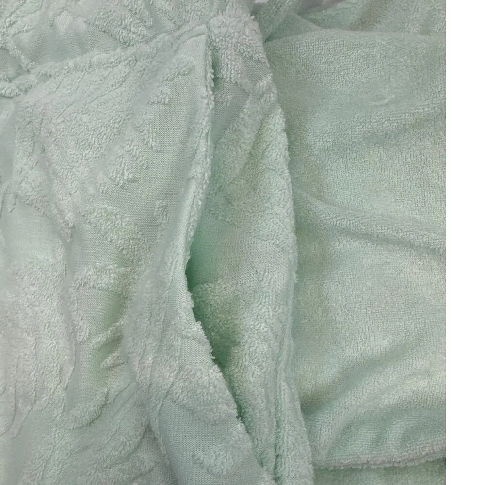 7 for all mankind 3-piece Green Terry Lounger Crop Top-Shirt-Shorts women sz XL - Image 6