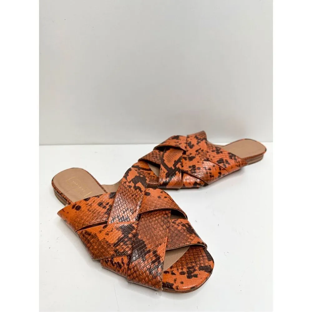 TOPSHOP Sandals‎ Womens Size 7.5 Hop Cross Slide Snake Print - Image 6