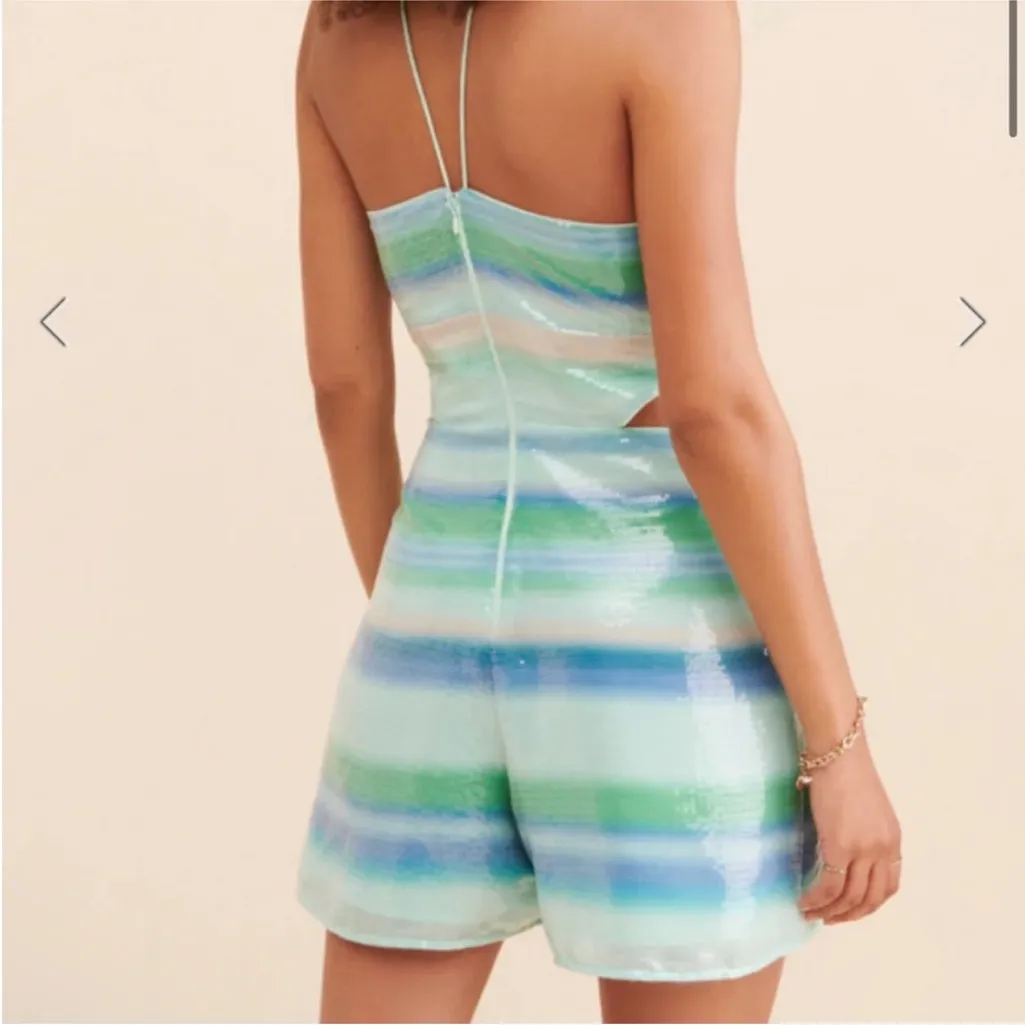 Hutch Blue and Green Sequin Romper - Image 2