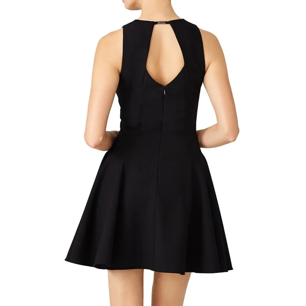 Halston Heritage Black Black Crepe Cut Cocktail Party Dress Size 4 Small S NWOT - Image 3