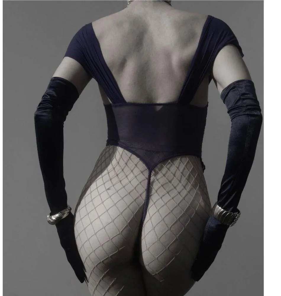 Vintage 80s Victoria Secret G String High Cut Thong Lace Bodysuit Gold Label - Image 8