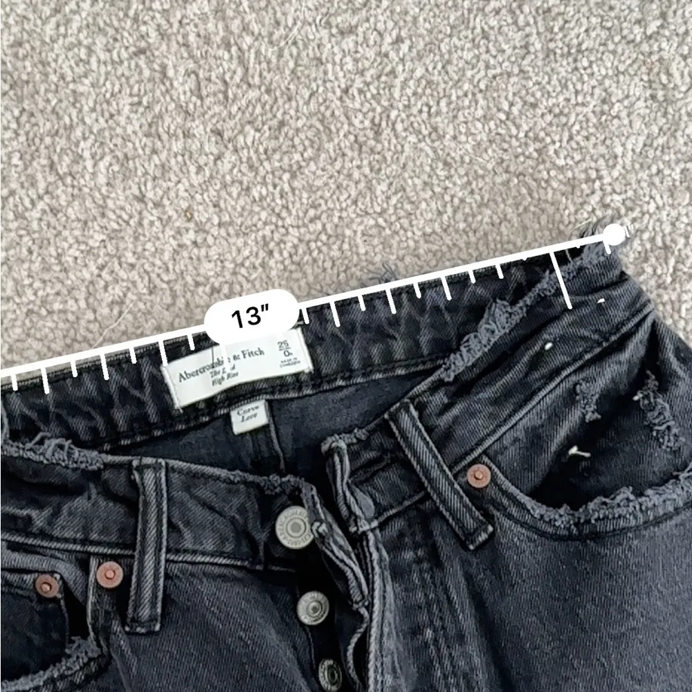 Abercrombie & fitch the dad high rise black distressed jeans curve love - Image 5