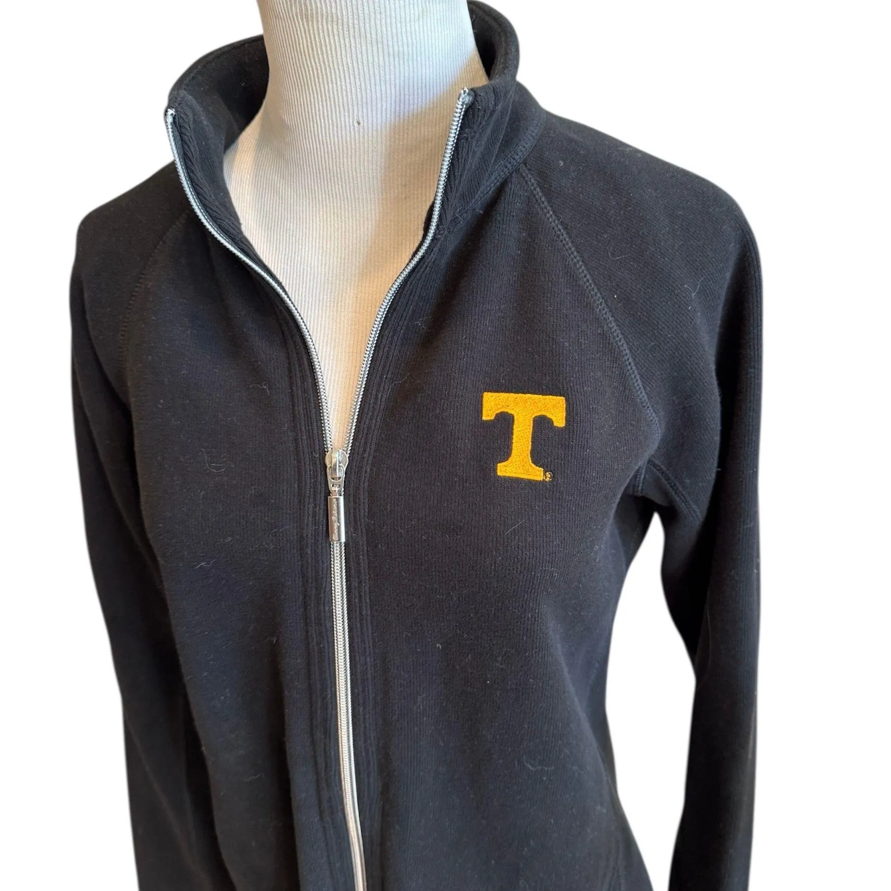 Tommy Bahama Tennessee Zip Sweatshirt Embroidered Black Orange L - Image 2