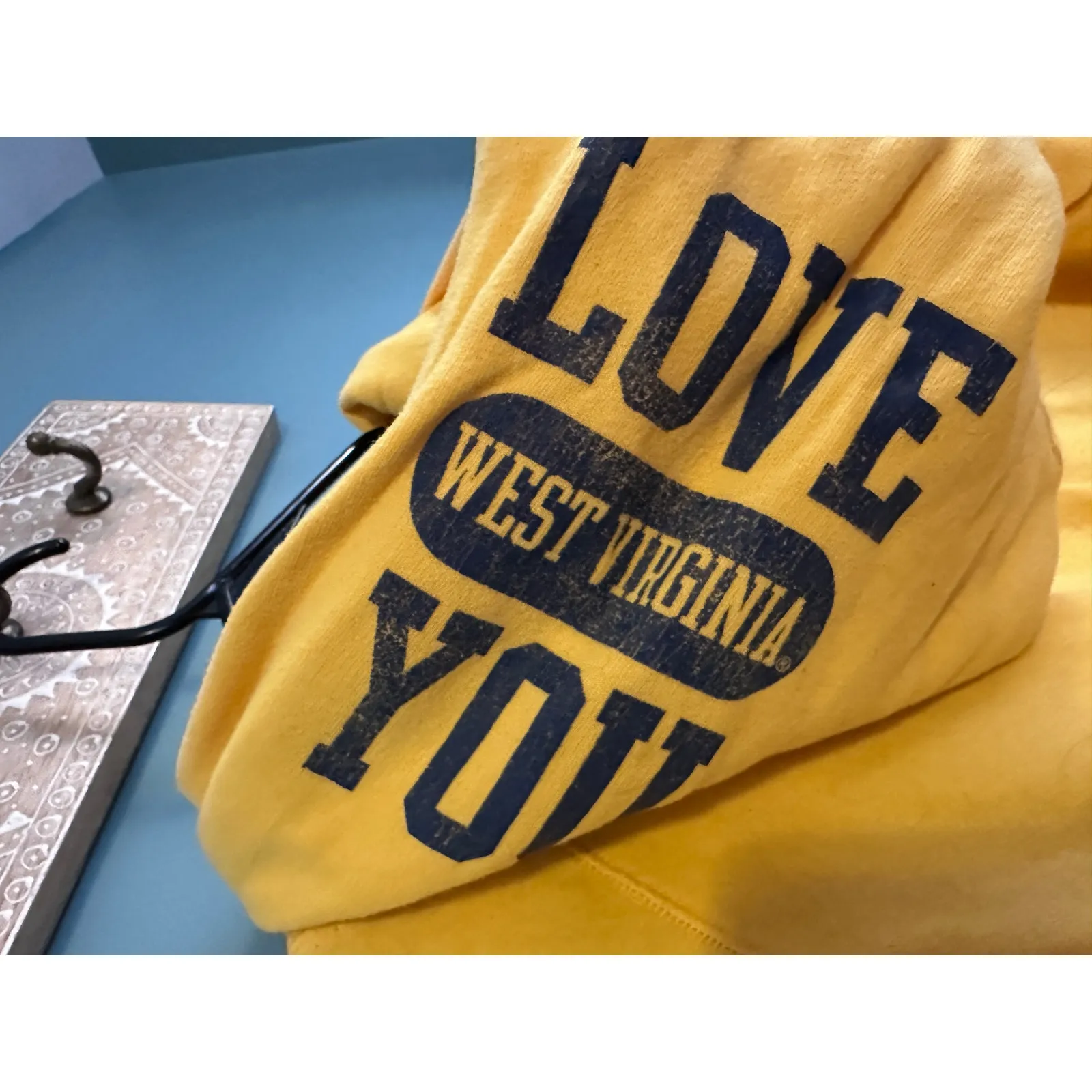 VS Pink X 5th & Ocean WV Collegiate Yellow Pullover Hoodie - Image 5