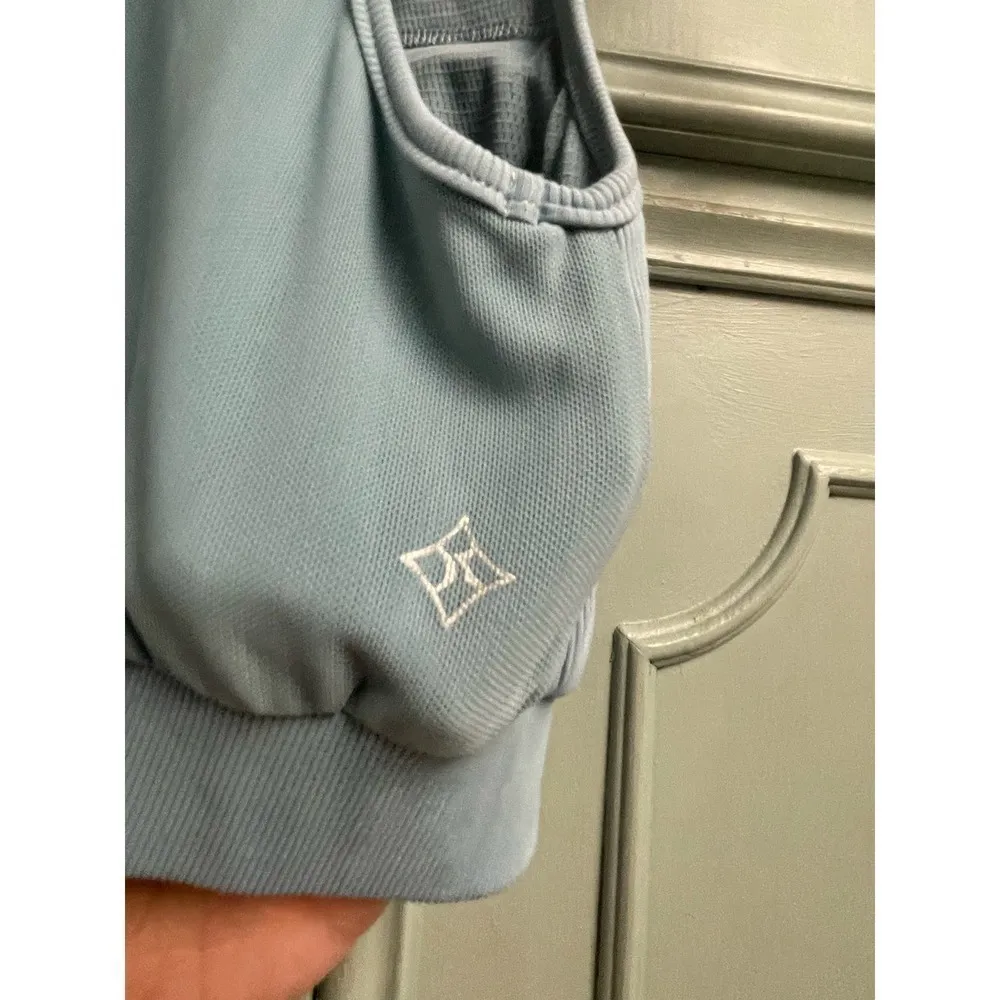 Nux NWT Sports Bra Size Small Dusty Blue Lace Up Back Athleisure Gym Workout - Image 3