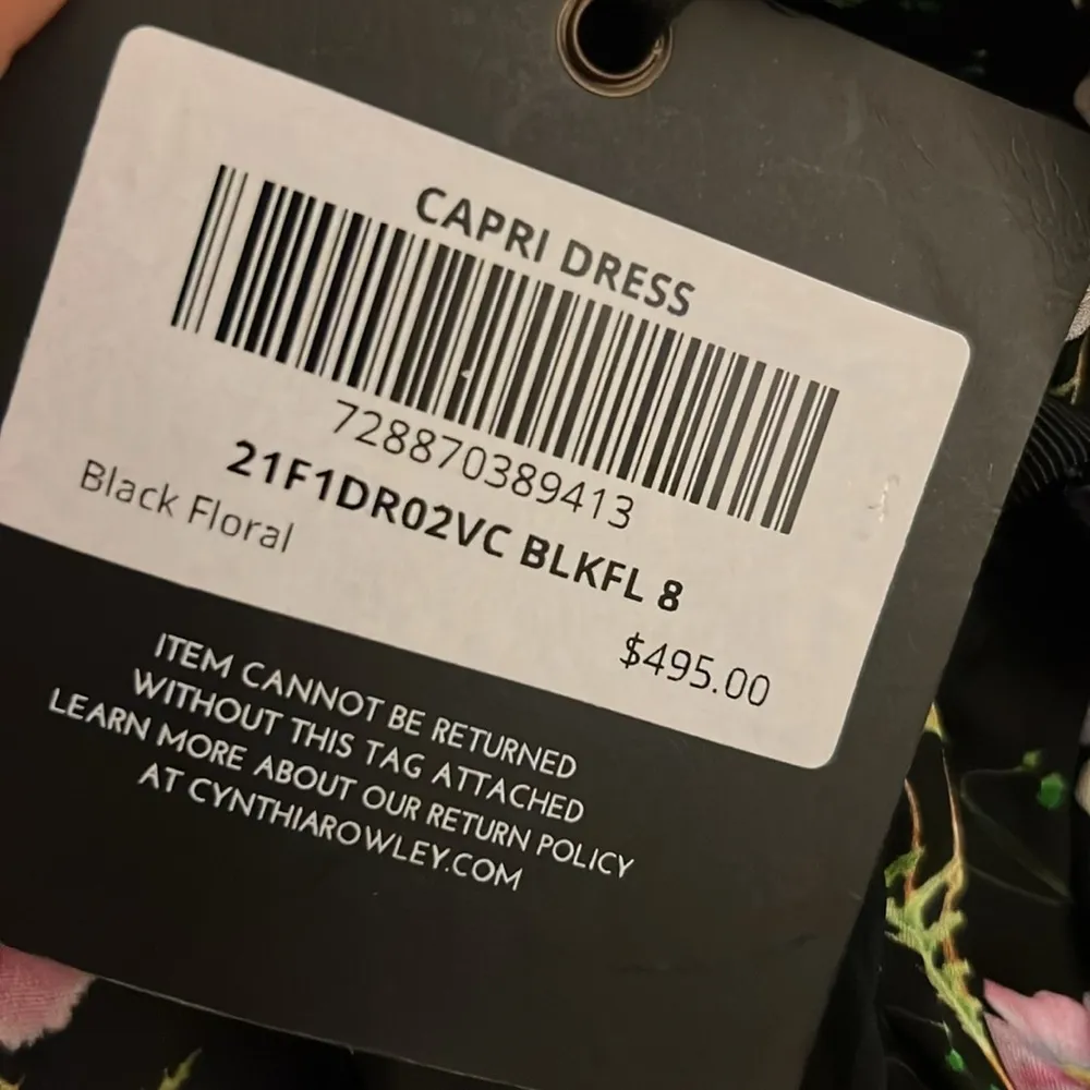 Cynthia Rowley Capri Dress -Black floral size 8 New - Image 14