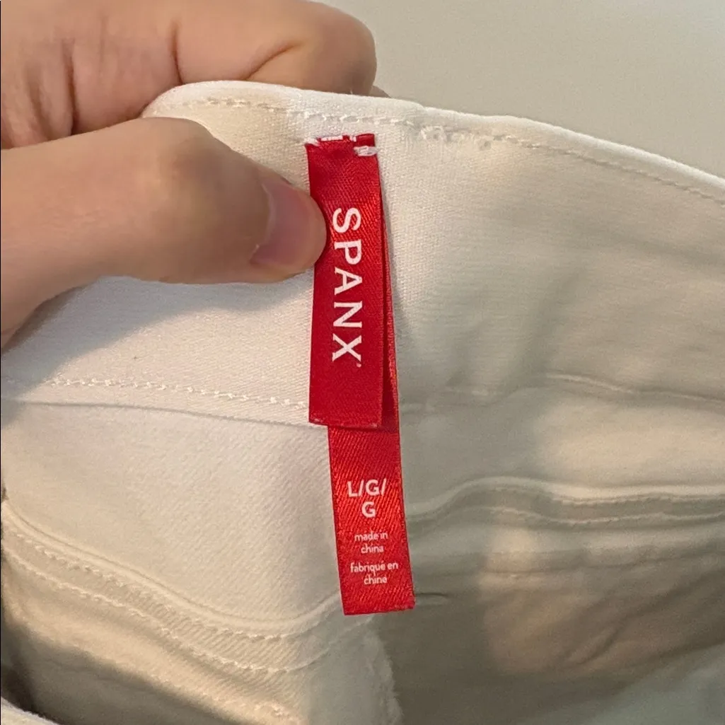 Spanx White Stretch Twill Cropped Wide Leg Pant Large - Image 7