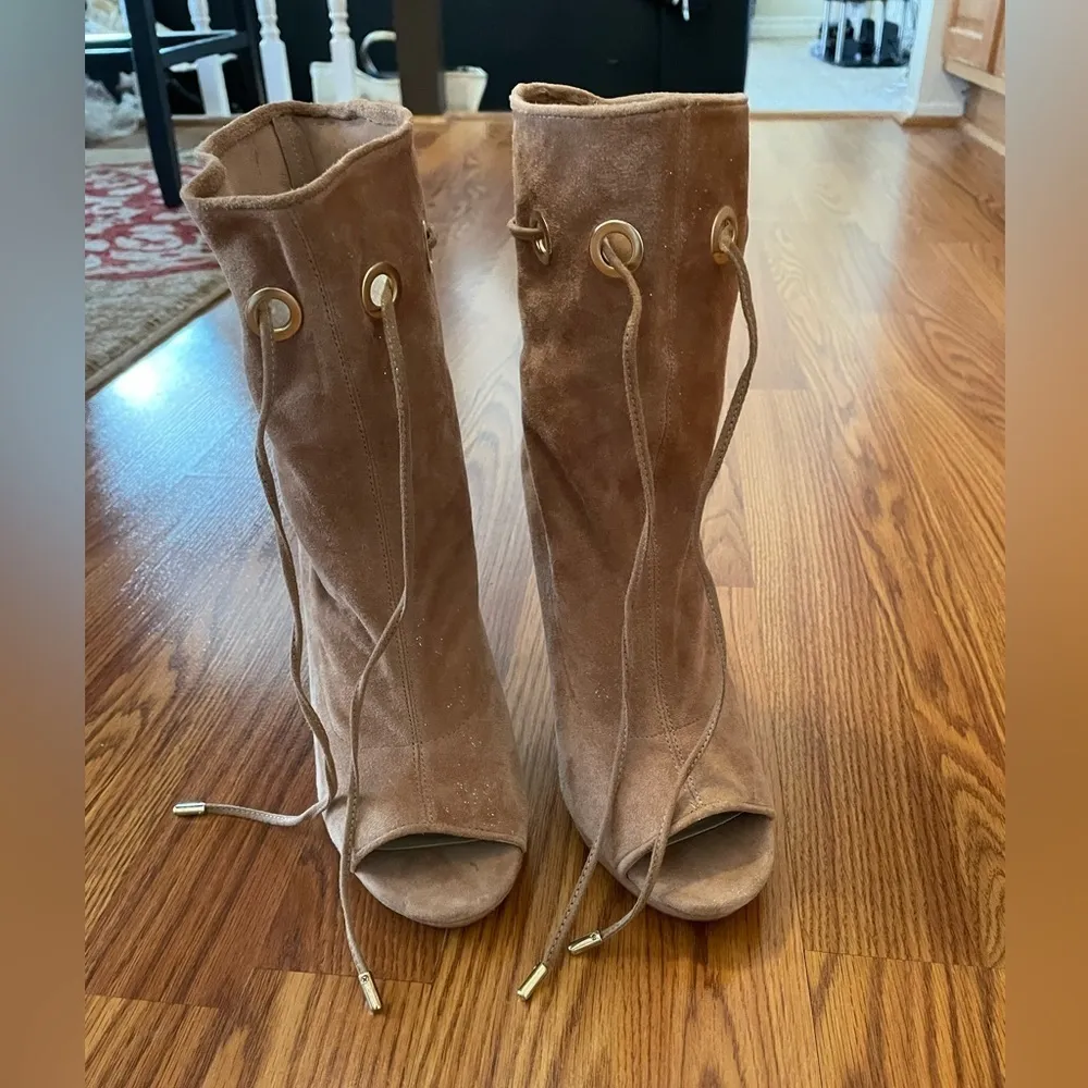 Steve Madden Cavalier Camel Suede Slouchy Chunky Bootie Size 8 Fall Fashion - Image 5