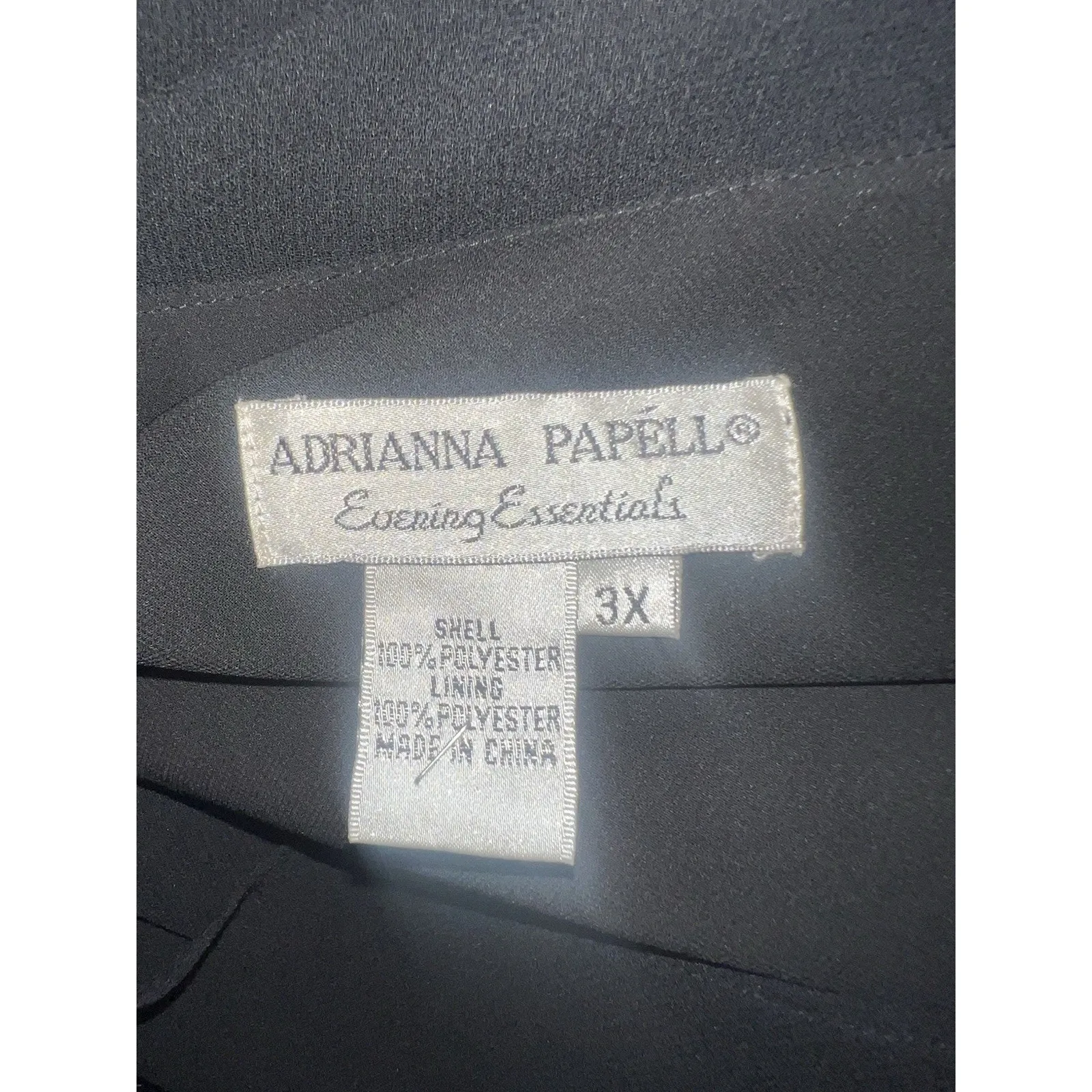 Adriana Papell Cowl Neck Evening Essentials Top Size 3X Beaded Sleeve Black - Image 11