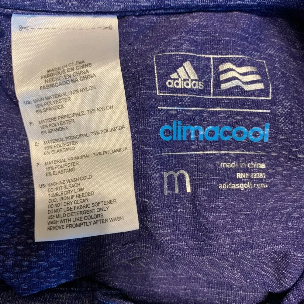 Adidas Womens Size Medium Blue Climacool Stretch Pullover Activewear Blouse - Image 4