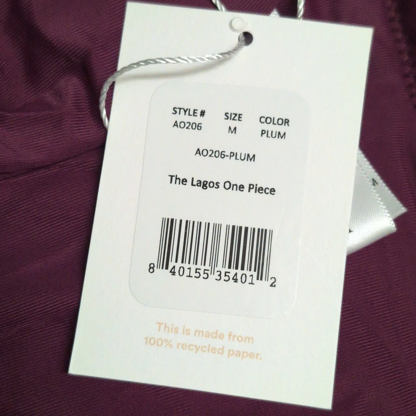 Andie The Lagos One Piece Plum Halter Adjustable Cheeky Bottom M New - Image 11