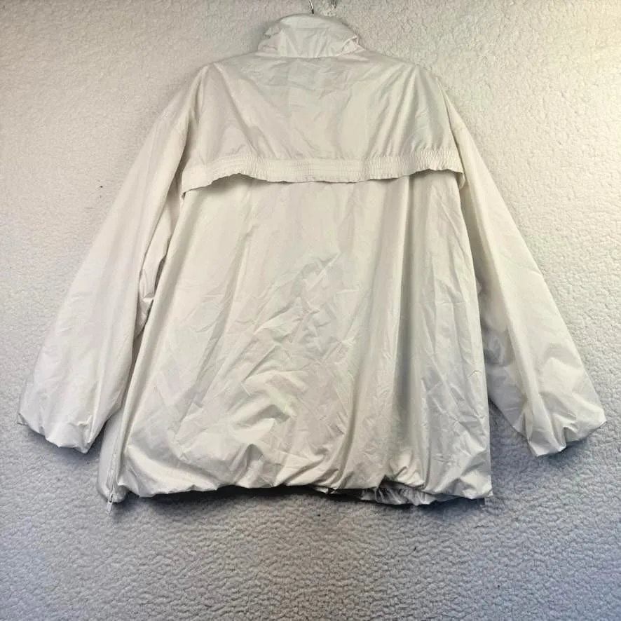 Athleta Sightseer Lace Jacket Womens 3X White Zip Front Lightweight Windbreaker - Image 2