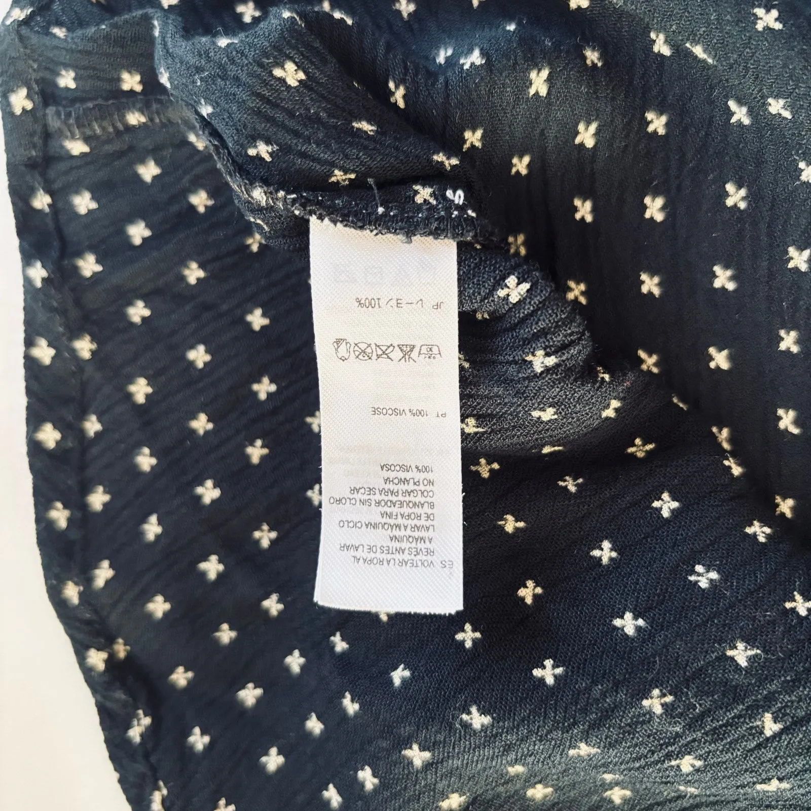 Amuse Society Black X Print Long Sleeve Partial Button Up Shirt Women’s XS NEW - Image 7