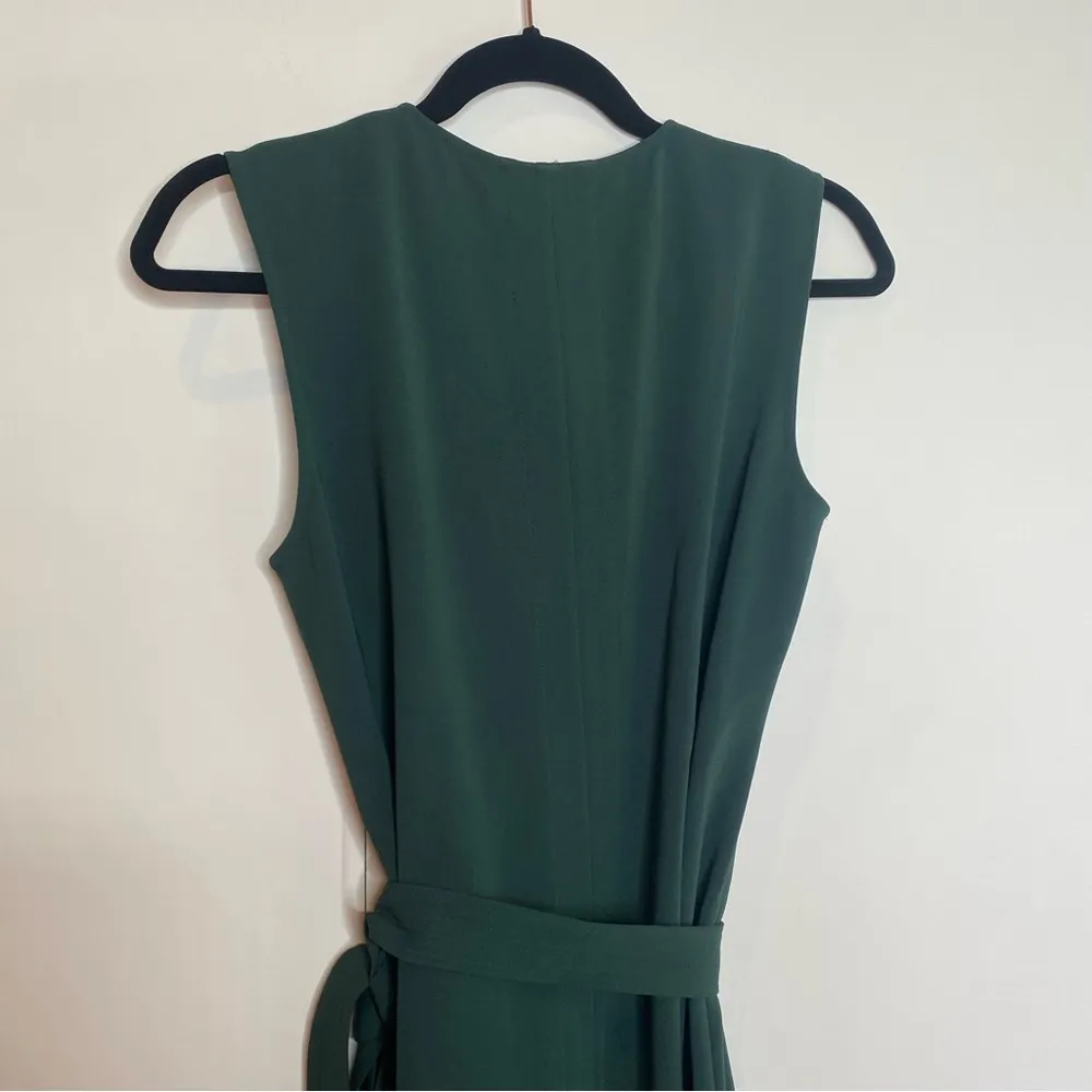 Theory Desza Admiral Crepe Dress in Hunter Green - Image 9