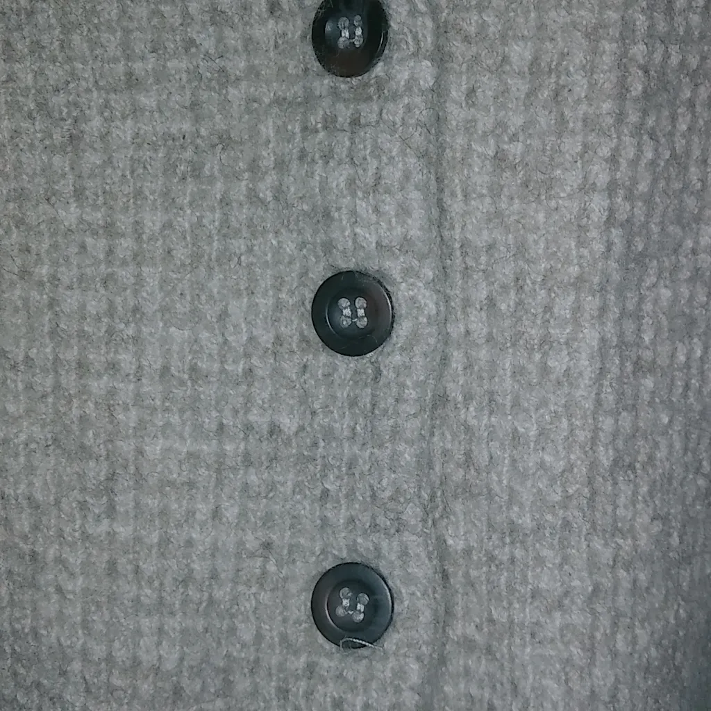 Wallace M Vintage Scottish Gray Waffle Front Pocketed Button Cardigan Sweater Size M - Image 3