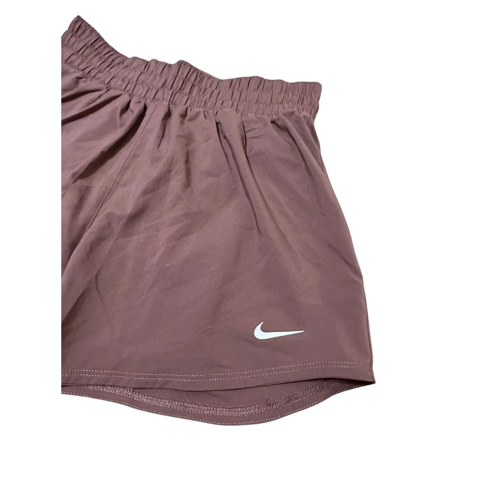 Nike Women's One Dri-FIT Mid-Rise Shorts 3 Smokey Mauve / Reflective Silv S‎ NEW - Image 3