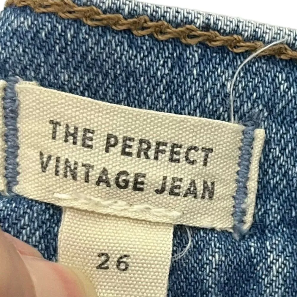 Madewell The Perfect Vintage Jean Denman Wash Size 26 Distressed Cropped - Image 9