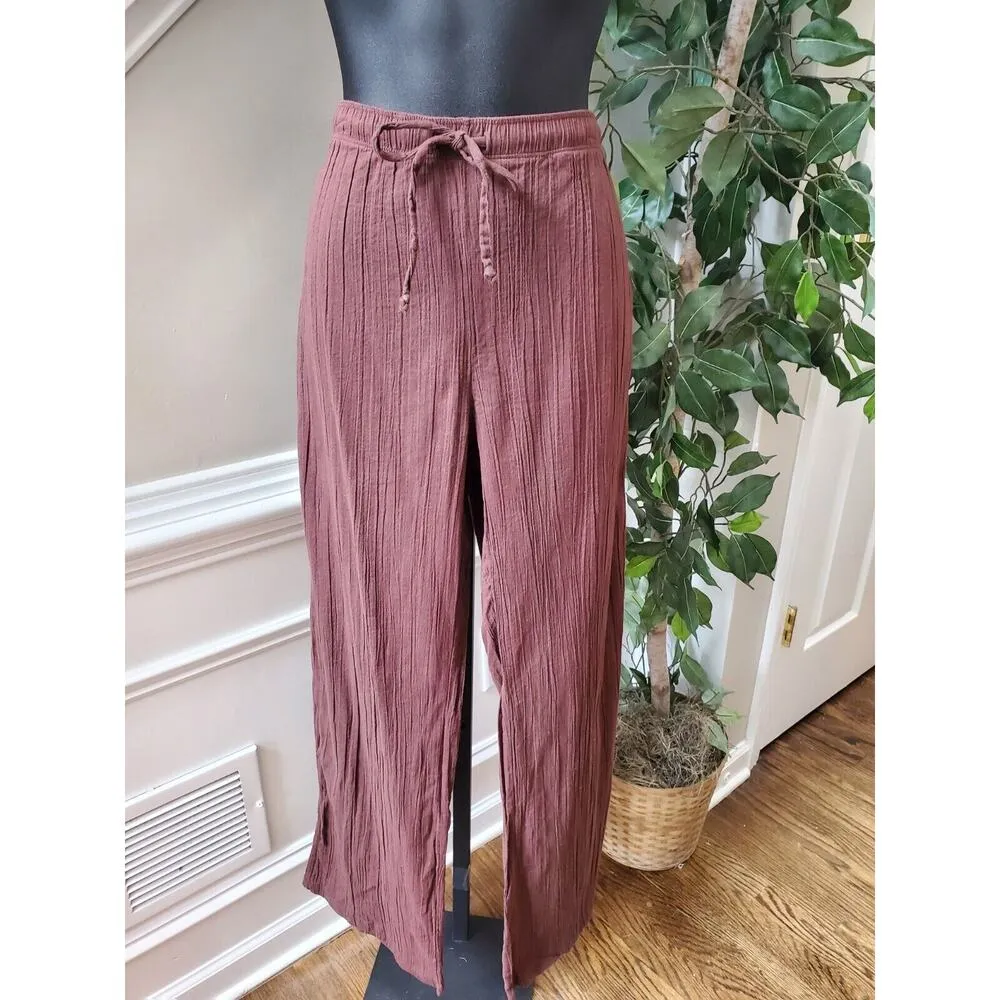 Chadwicks Women's Brown Cotton Long Sleeve Collared Shirt & Pant 2 Piece Suit L - Image 4