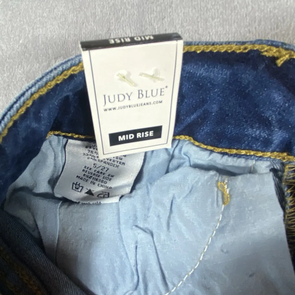 Judy Blue Skinny Jeans 5/27 Destroyed Serape Patch‎ Festival Rainbow Ripped NEW - Image 12