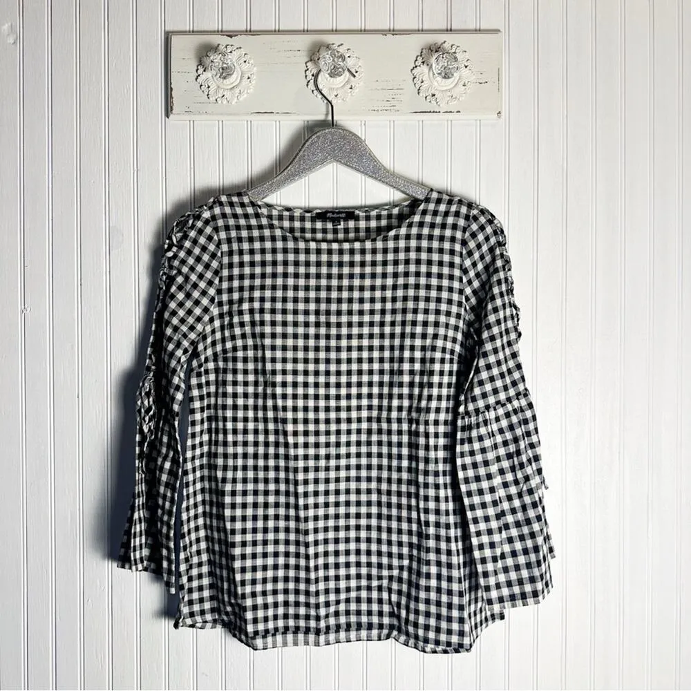 Madewell Gingham Print Long Sleeve Top - Image 2