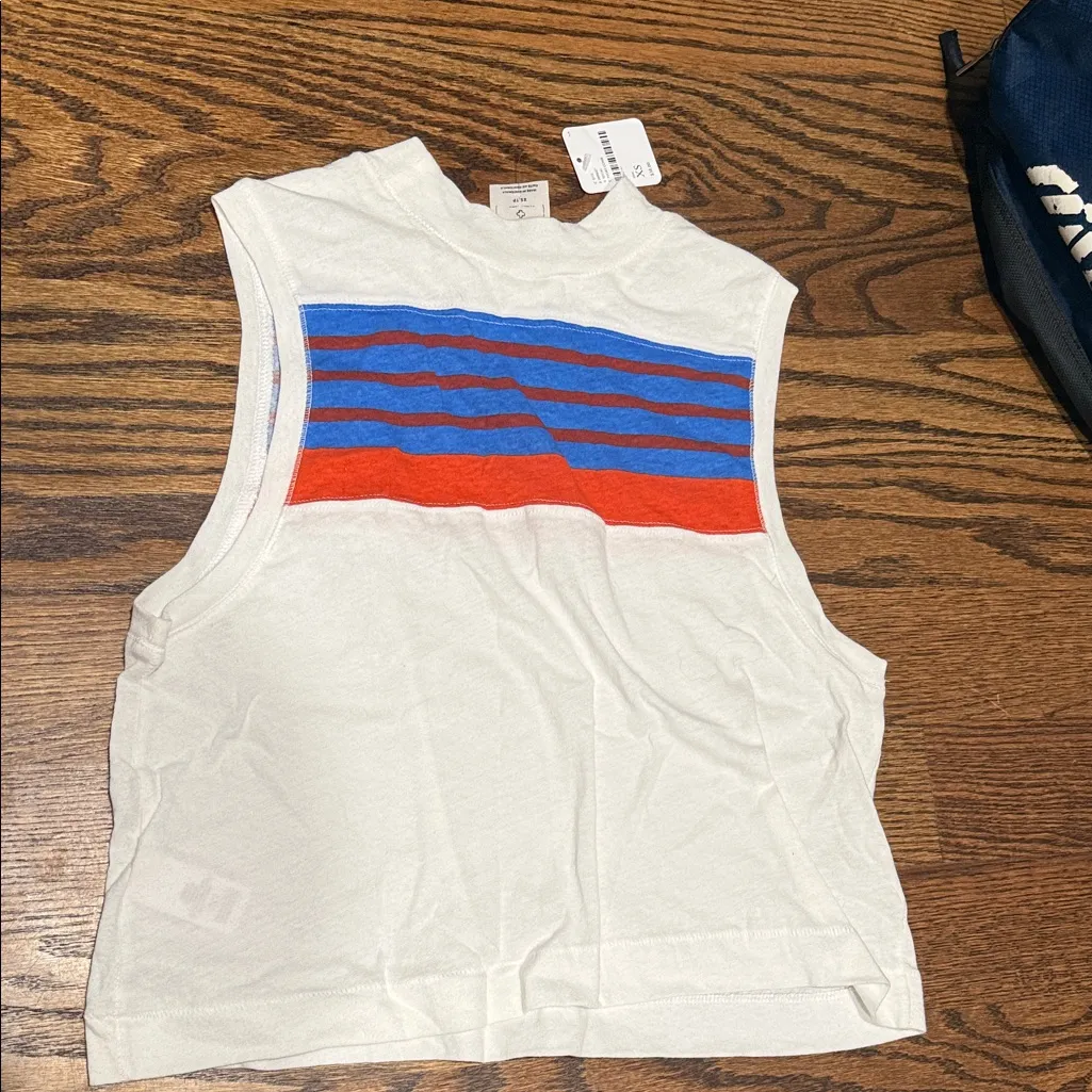 We The Free Muscle Tank Top - white, Blue, and Red NWT XS - Image 3