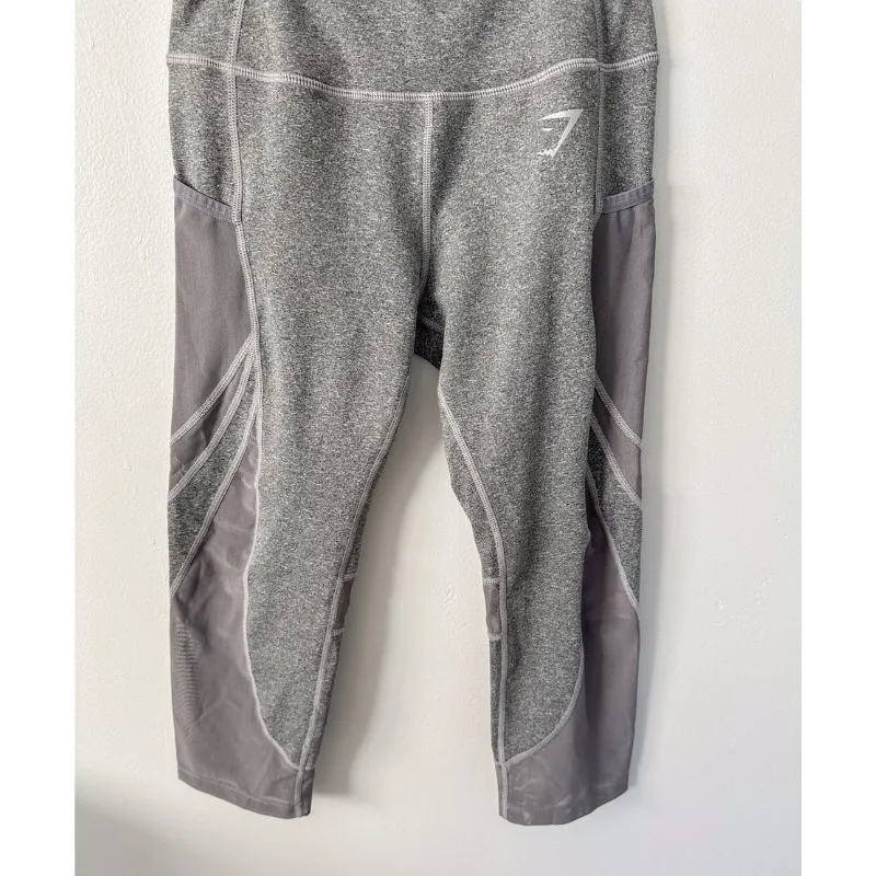 Gymshark Cropped Grey Leggings - Image 4