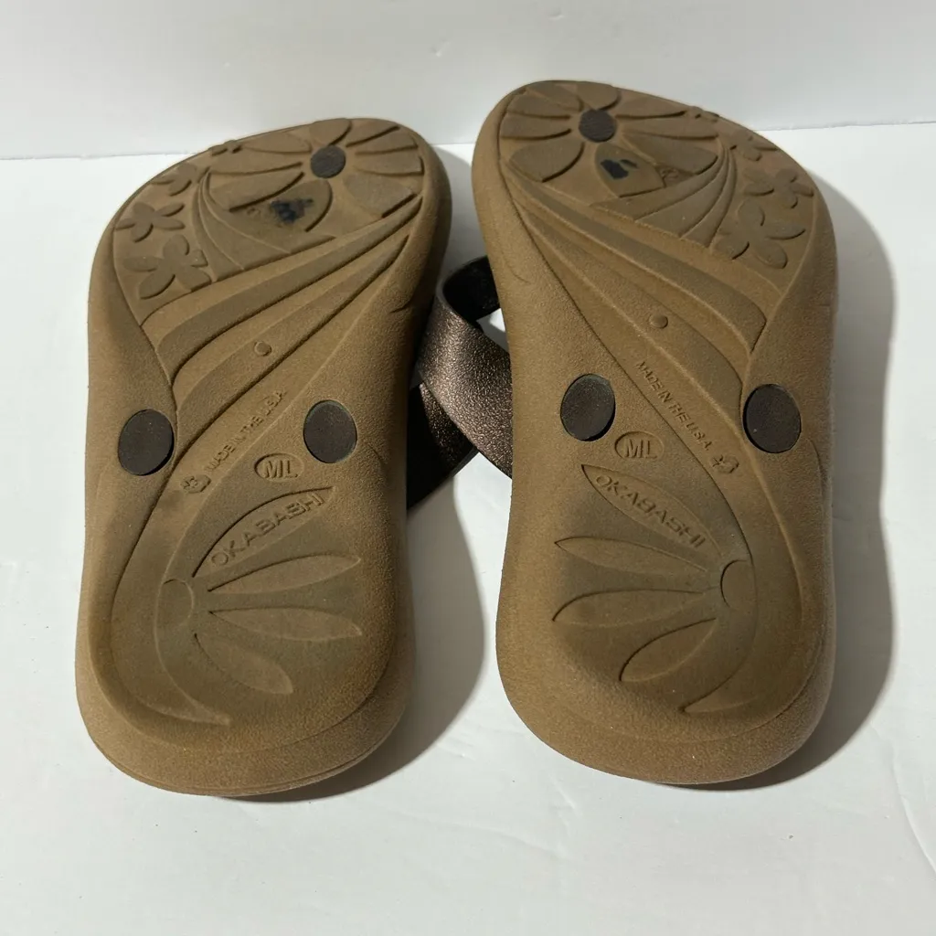 Okabashi Women’s Sculpted Footbed Waterproof FlipFlops size M/L Tan - Image 10
