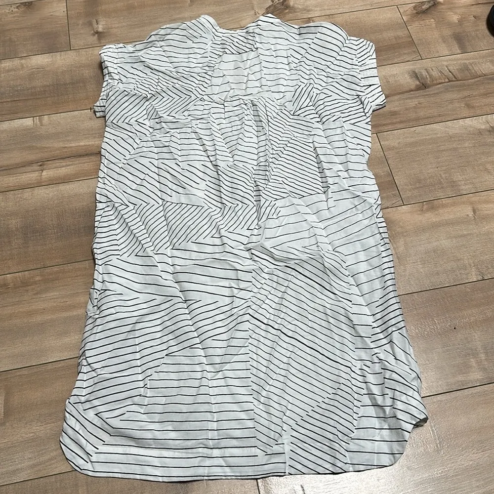 LOYAL HANA Blouse Womens Nursing Top Sleeveless High Low Geometric Black Sz S White - Image 7