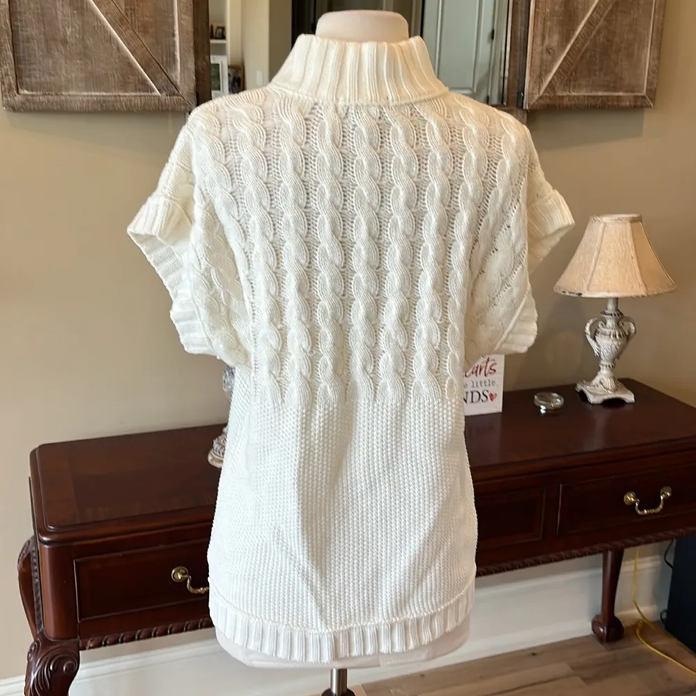 Cream Cable Knit Oversized Sweater - Image 7