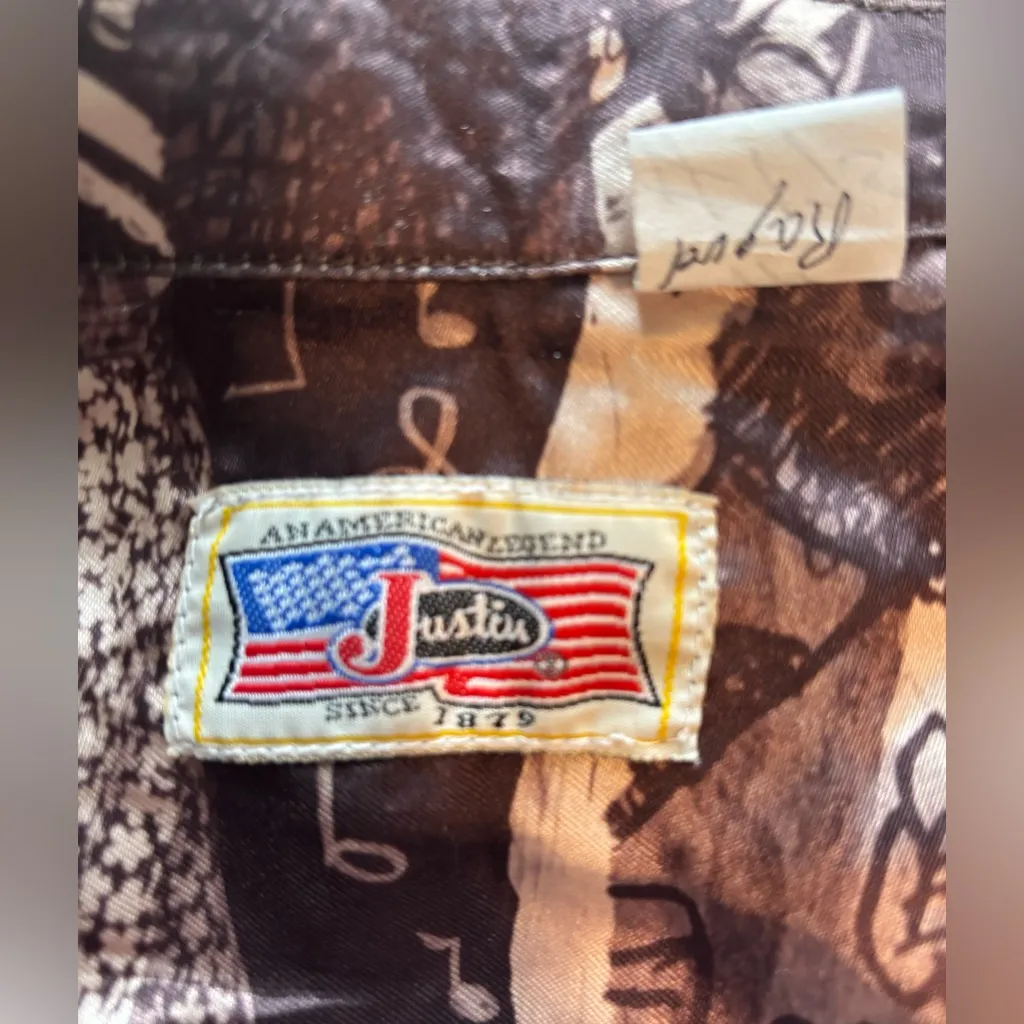 Justin Boots Vintage Jazz Musician Tribute Blouse - Image 9