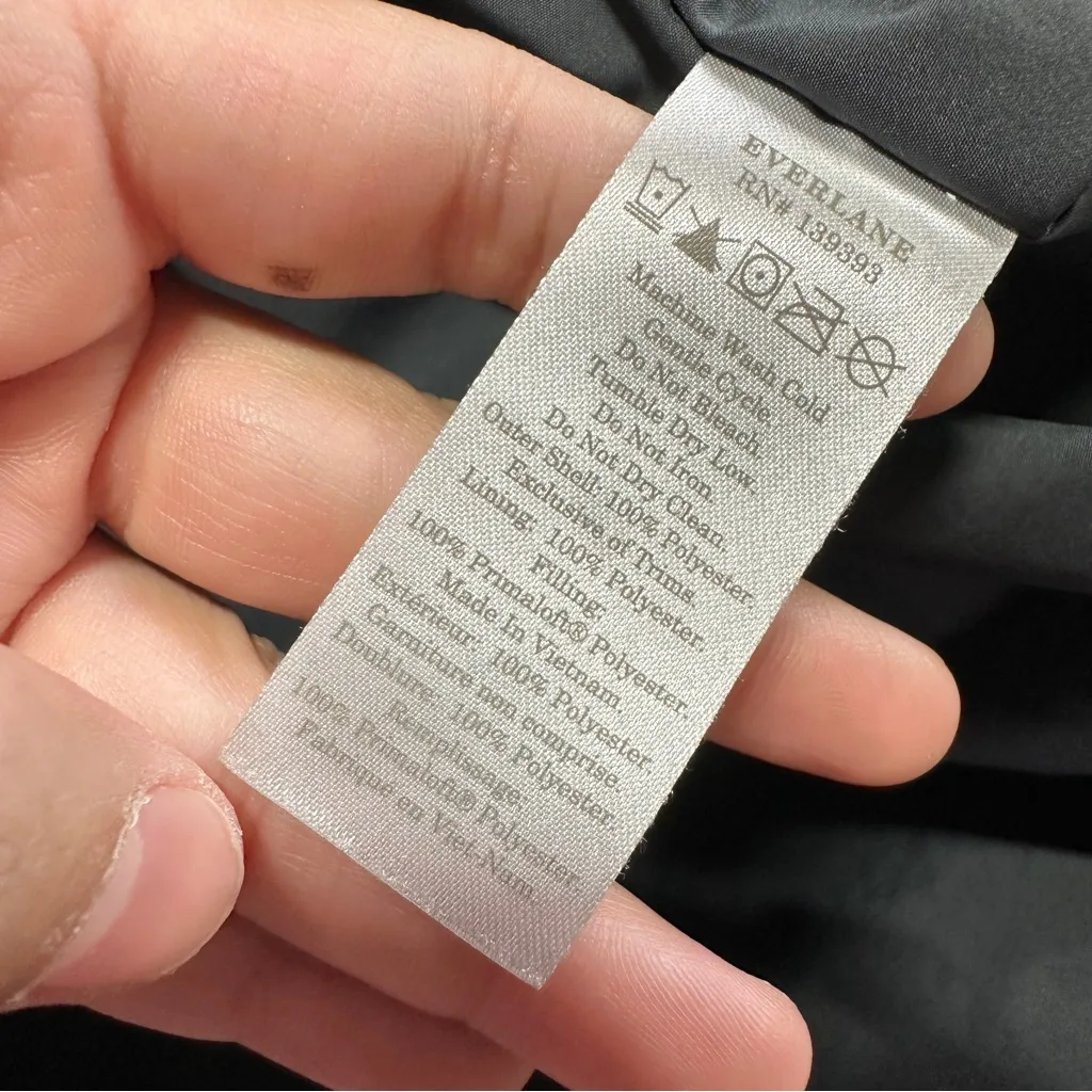 Everlane Women’s Primaloft The Long Puffer Jacket Winter in Charcoal Gray Size M - Image 13