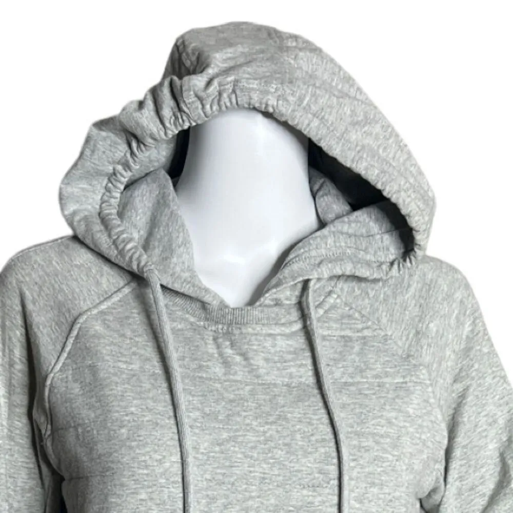 Zyia Sweatshirt Womens Small Gray Quilted Front Hoodie Casual Workout Athleisure - Image 4
