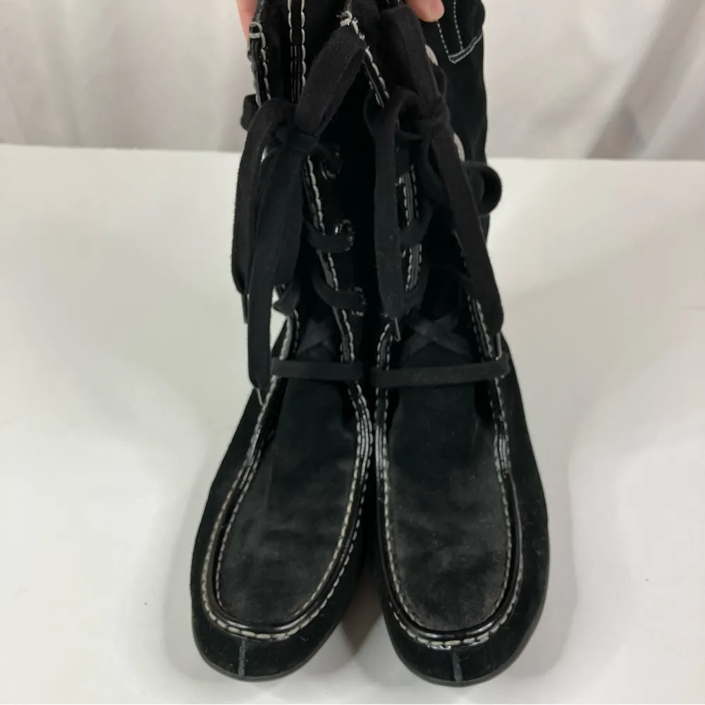 Cole Haan | Black Waterproof Suede Moccasin Winter Boots Lace Up 11 - Image 4