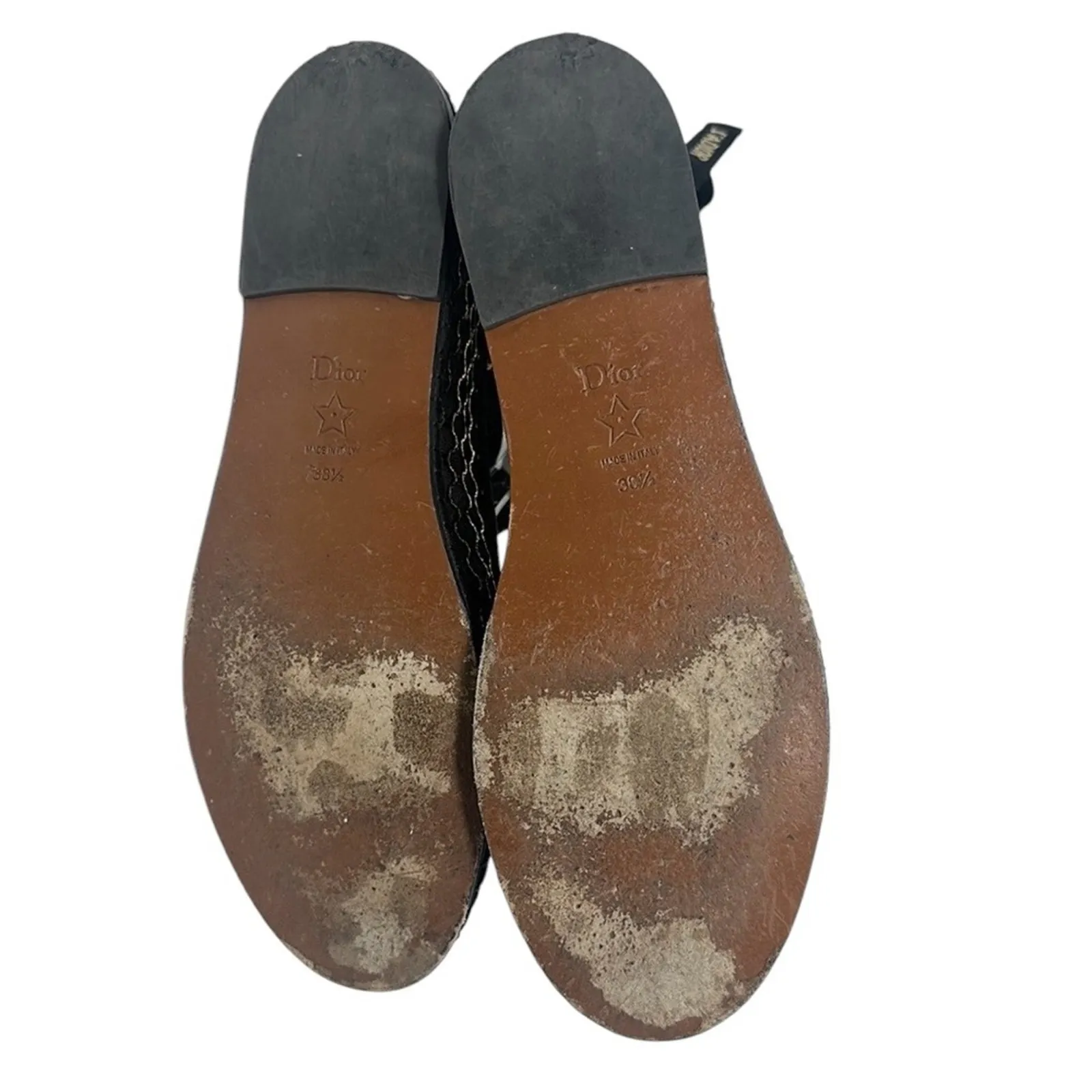 Dior Nicely-D Resille Ankle Wrap Ballet Flats Shoes Black Size 38.5 - Image 6